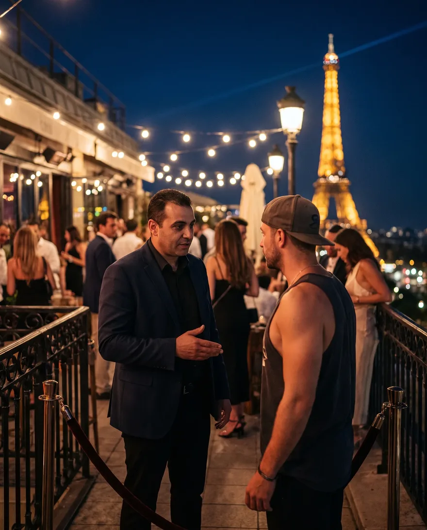 Not allowed at Chéri Rooftop & After Dark: baseball caps, tanks and team jerseys