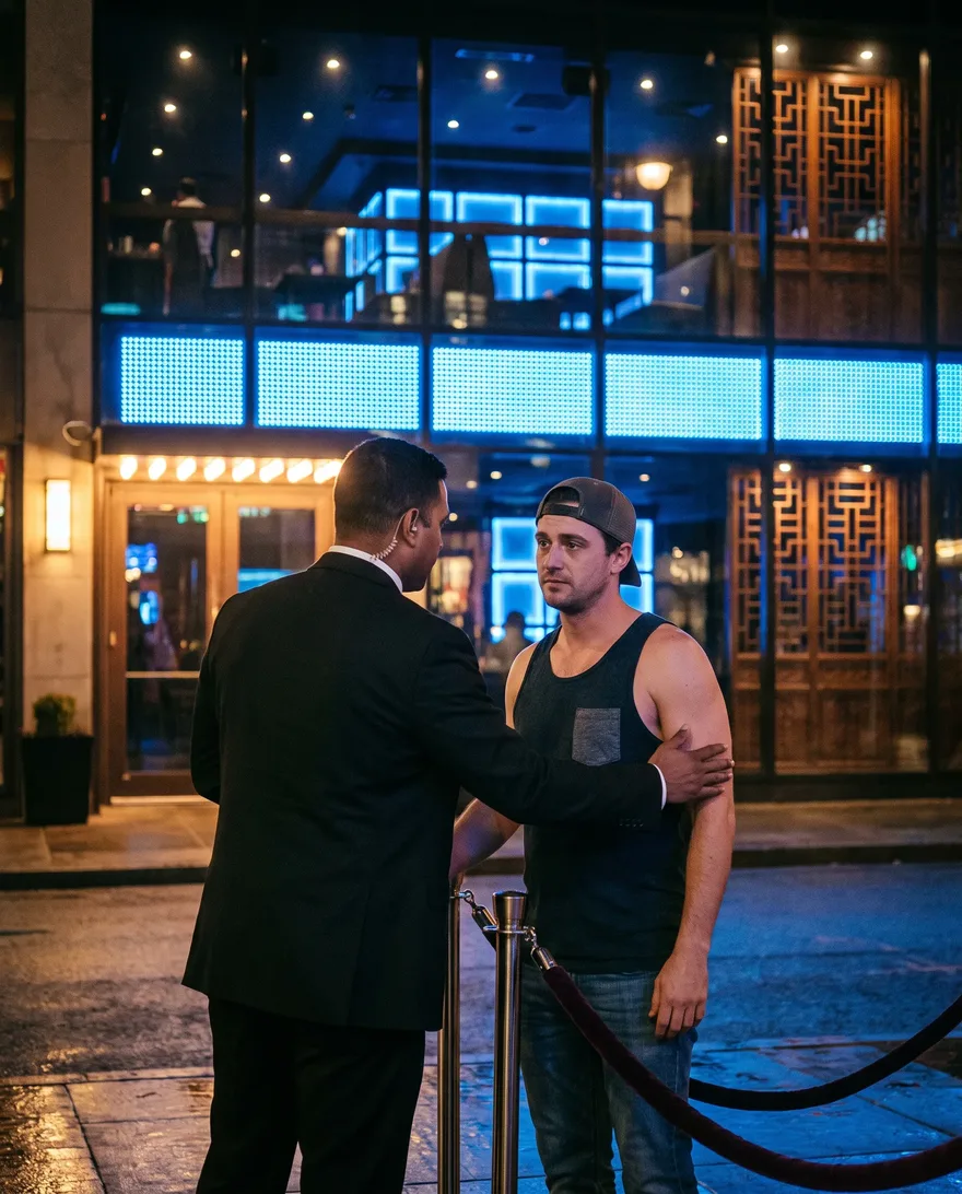Not allowed at Hakkasan Nightclub: baseball caps, tanks and team jerseys