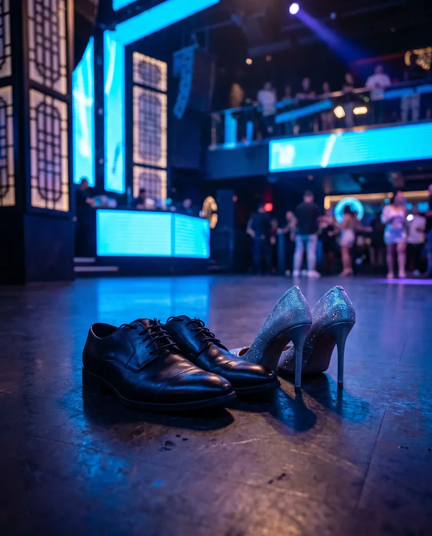 Shoes that clear the door at Hakkasan Nightclub: heels and polished dress shoes