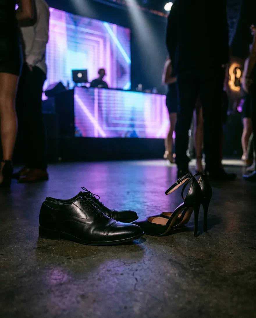 Shoes that clear the door at Marquee Nightclub: heels and polished dress shoes