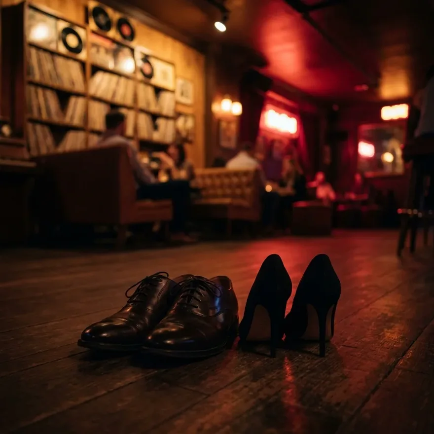 Shoes that clear the door at On The Record: heels and polished dress shoes