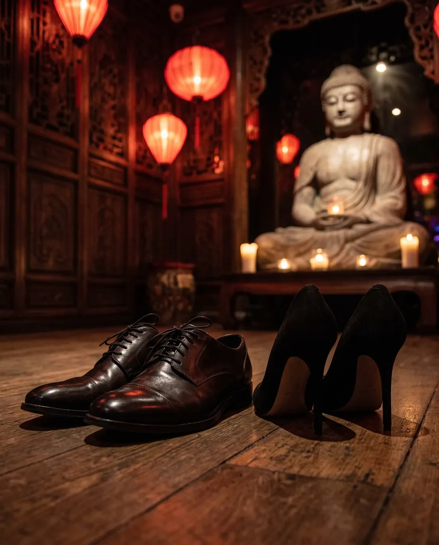 Shoes that clear the door at TAO Nightclub: heels and polished dress shoes
