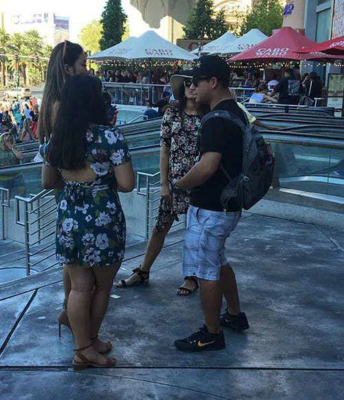 Las Vegas promoter walking a group into the club