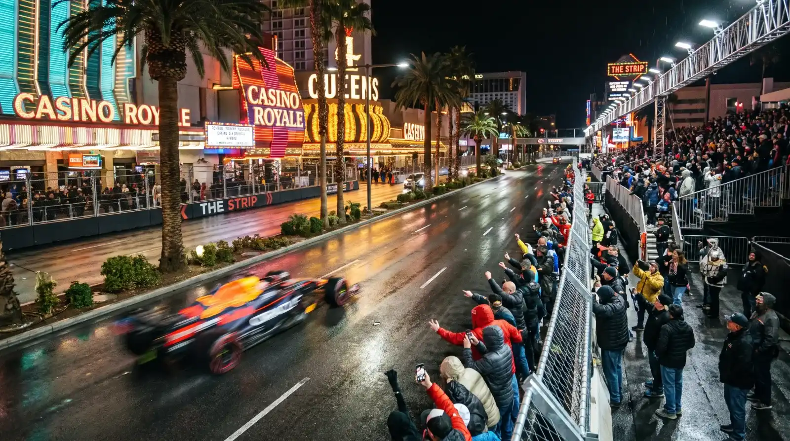 Night race energy on the Las Vegas street circuit