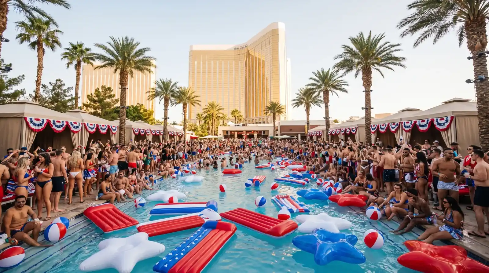 Fourth of July pool party at a Las Vegas dayclub