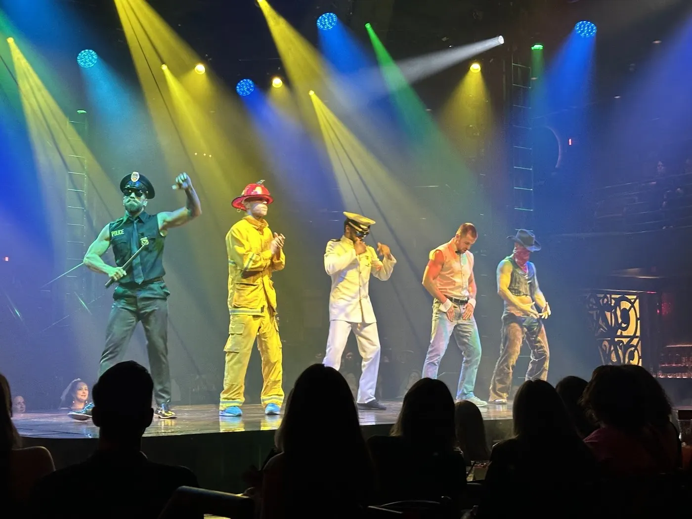 Magic Mike Live cast lineup on stage at the Sahara