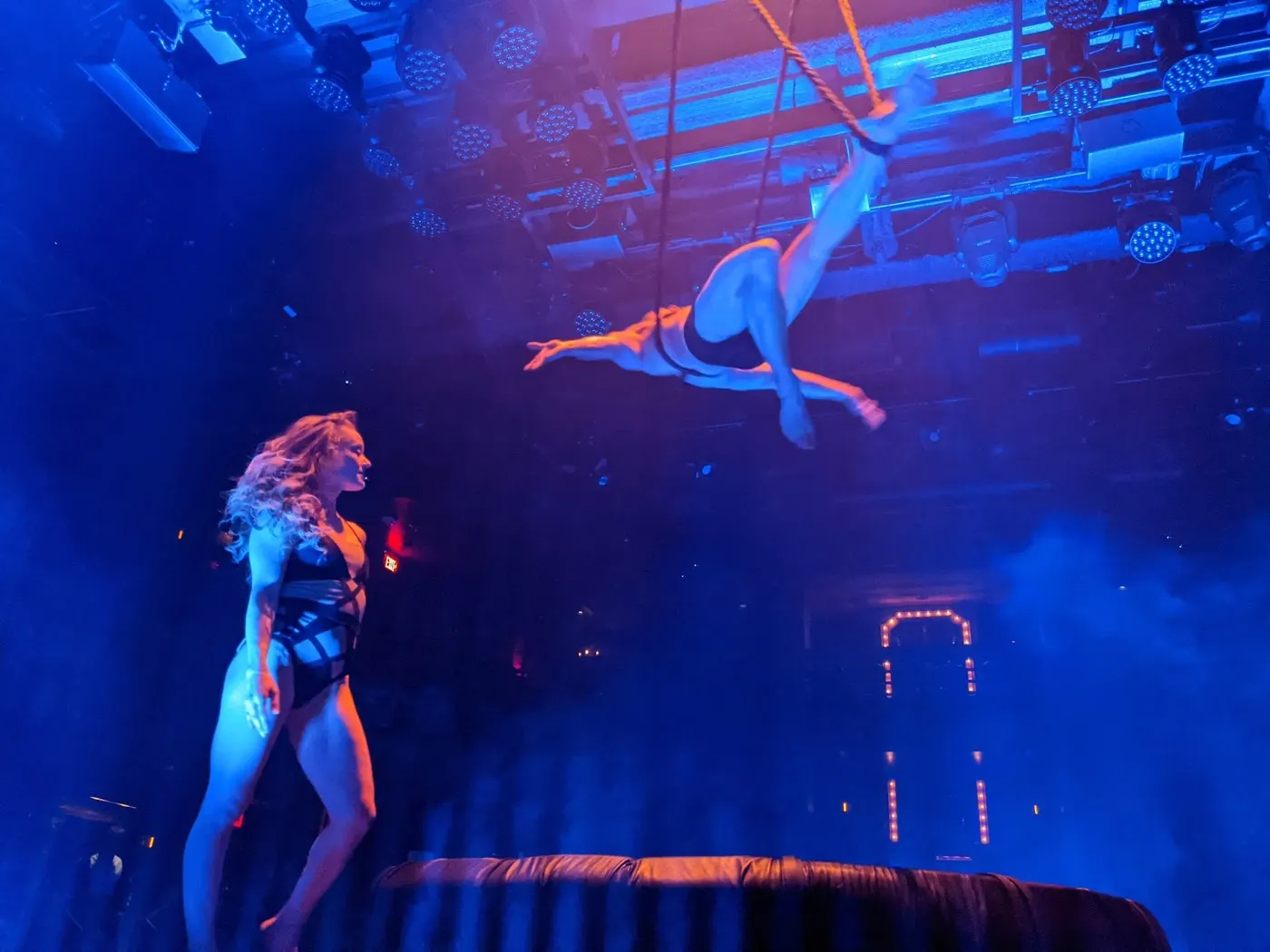Magic Mike Live aerial duo above the stage