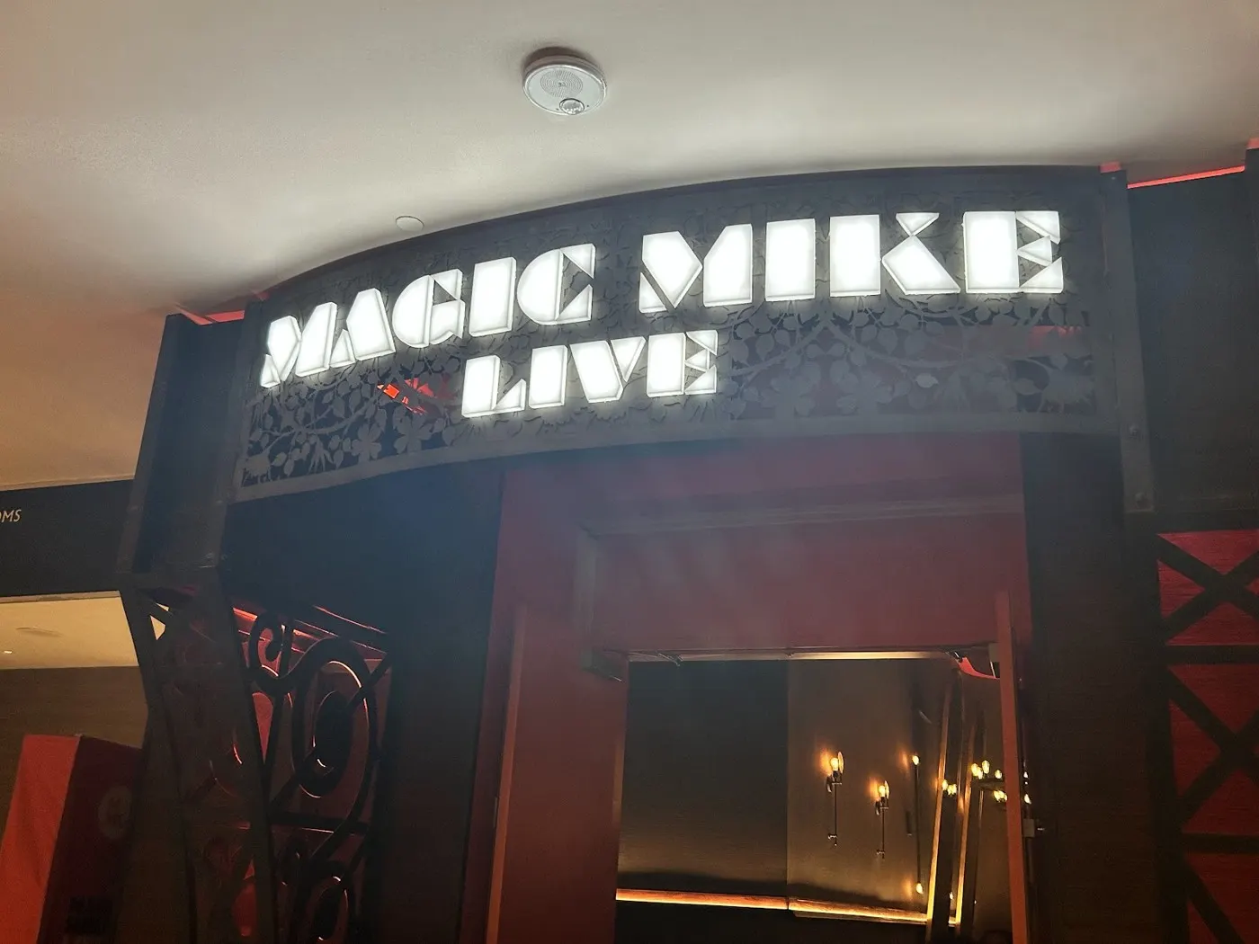 Magic Mike Live theater entrance sign at the Sahara Las Vegas