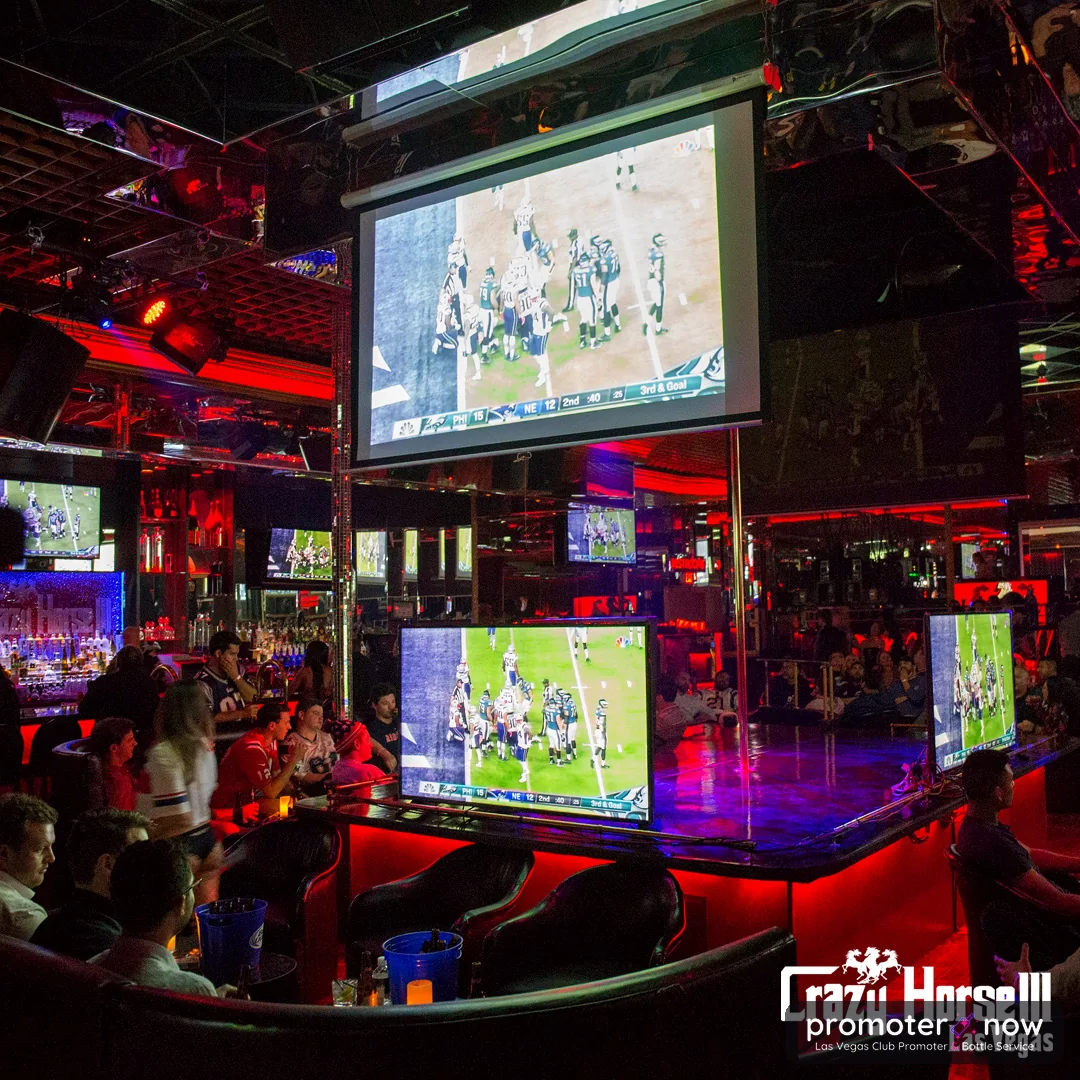 Crazy Horse 3 VIP area and sports screens