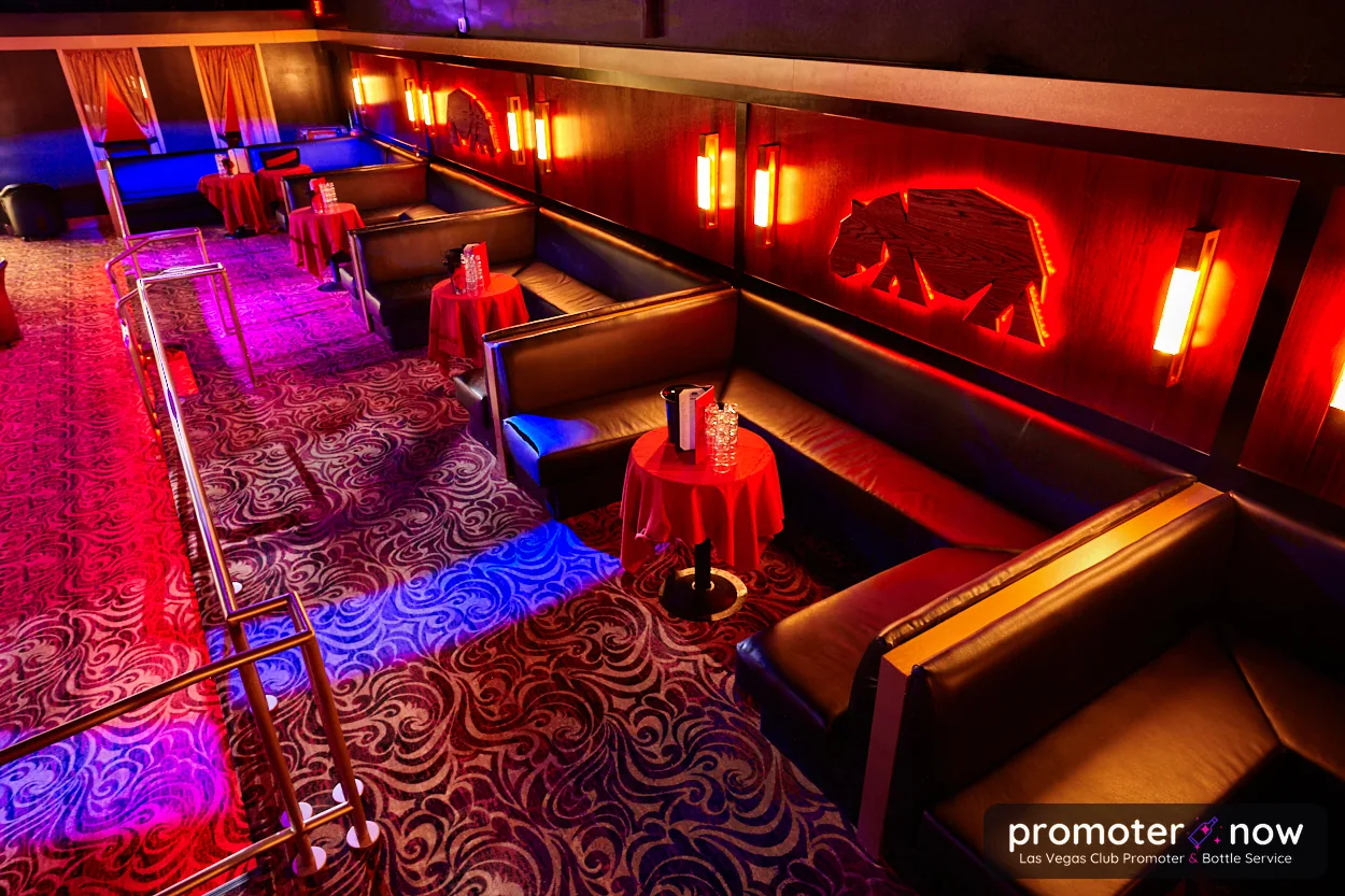 Modern VIP interior at Peppermint Hippo Las Vegas