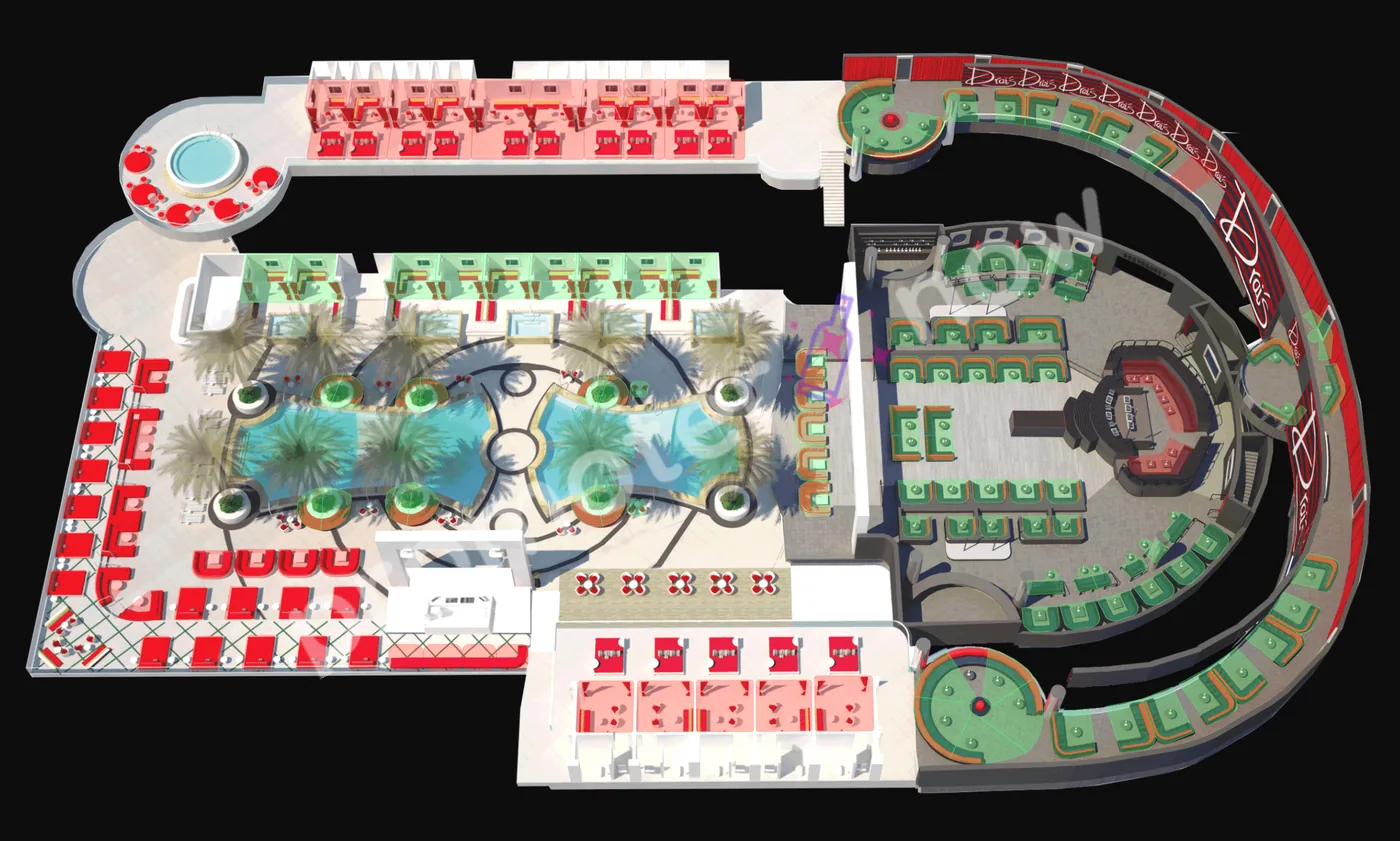 Drai's After Hours Las Vegas table map and VIP section layout
