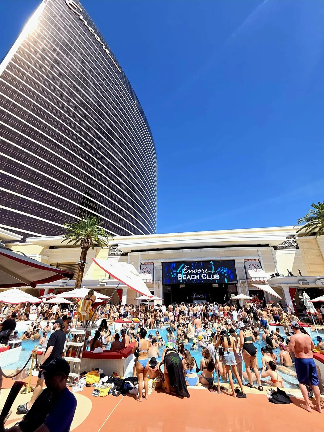 Encore Beach Club Las Vegas pool party stage where tech house headliners perform