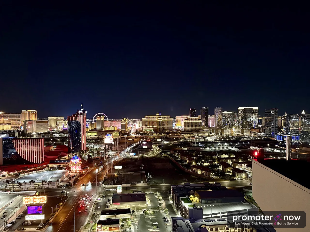 Ghostbar Las Vegas rooftop patio with Strip skyline views