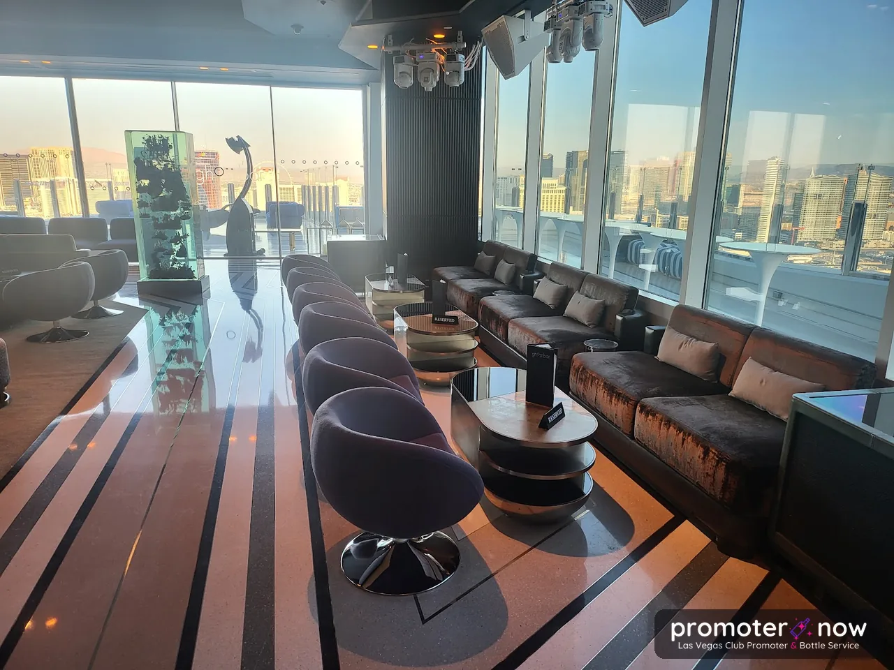 Ghostbar Las Vegas VIP bottle service table with skyline view