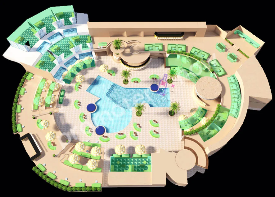 LIV Beach Dayclub Las Vegas table map and VIP section layout