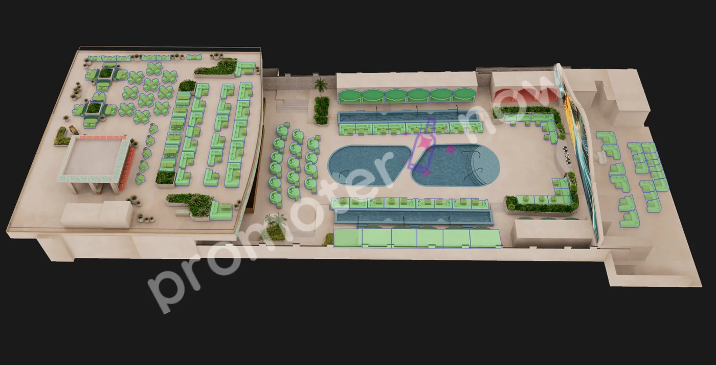 Omnia Dayclub Las Vegas table map and VIP section layout
