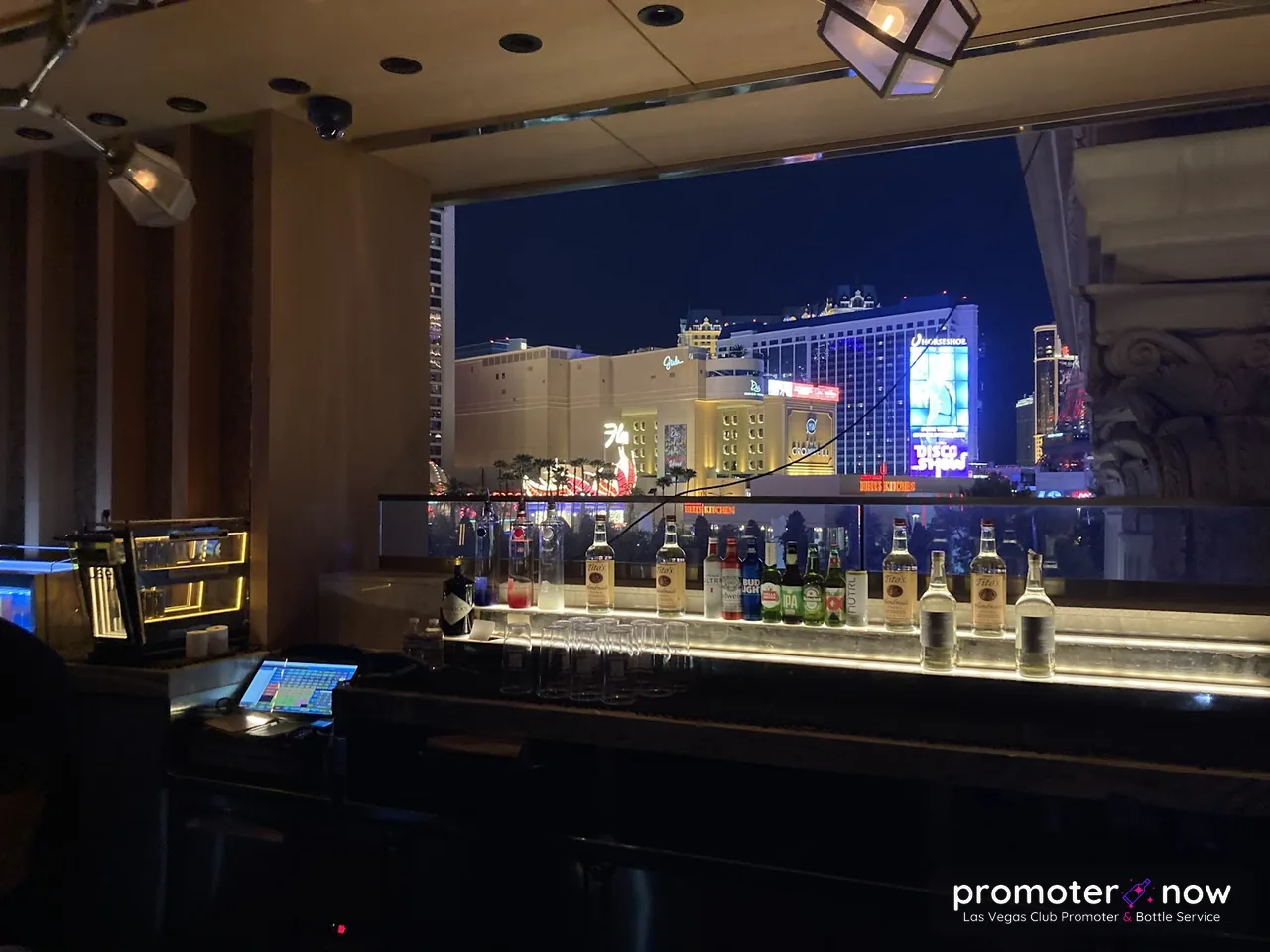 Las Vegas megaclub VIP tables and dance floor on a headliner night