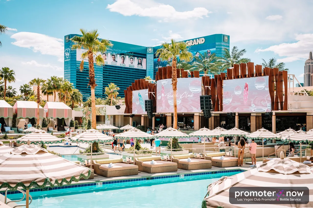 Palm Tree Beach Club Las Vegas tropical poolside cabanas