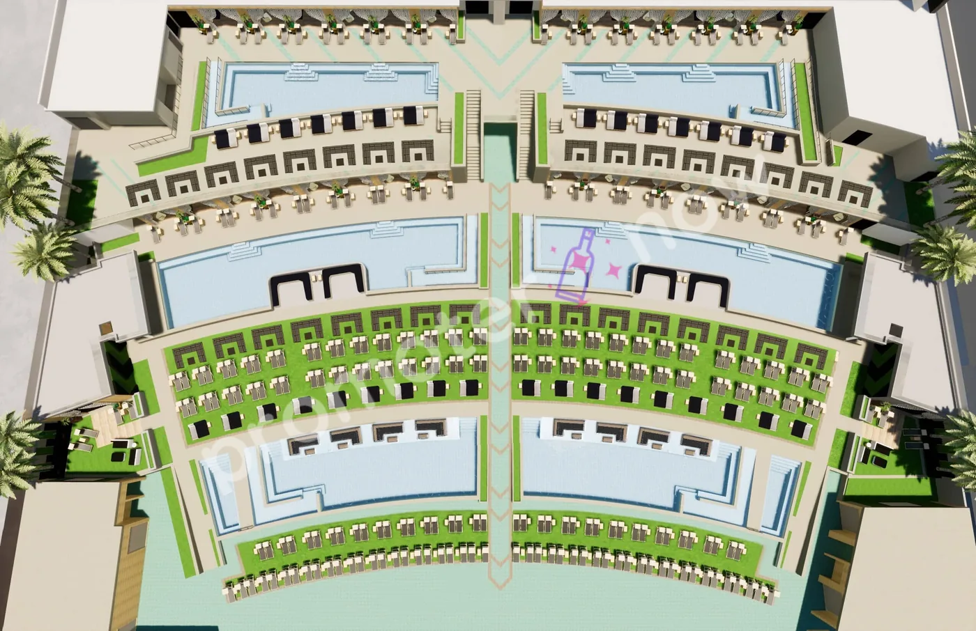 Stadium Swim Las Vegas table map and VIP section layout