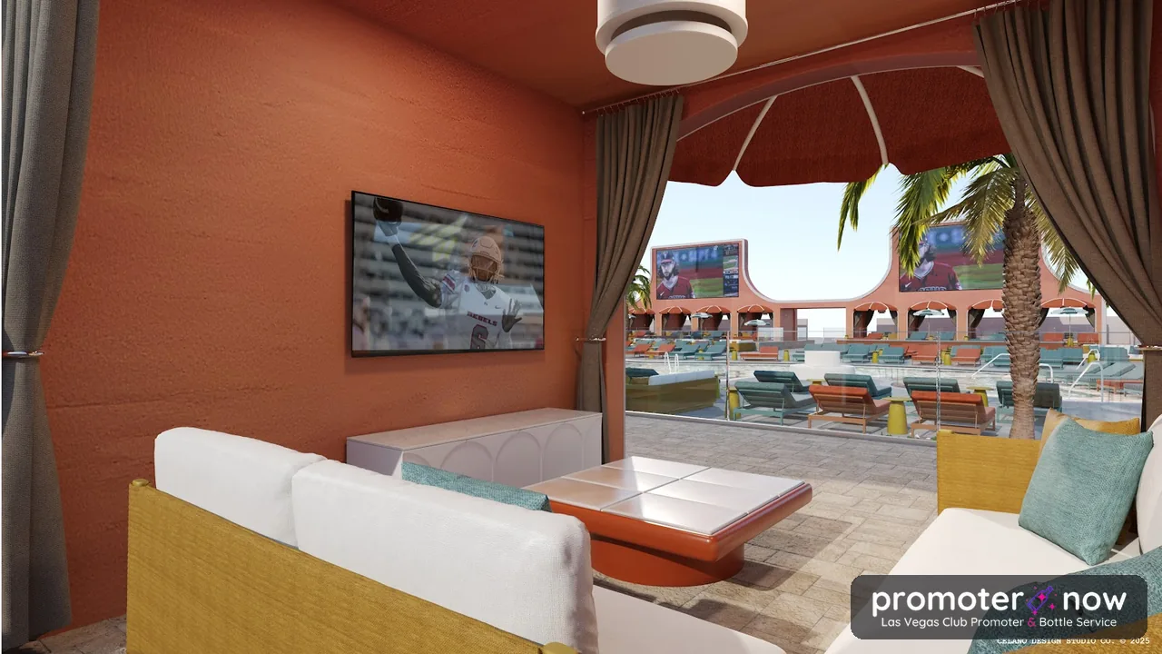 Tailgate Beach Club Las Vegas heated pools and game-day deck