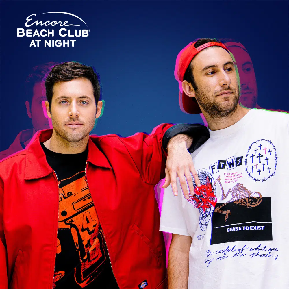 Two Friends at EBC at Night Las Vegas