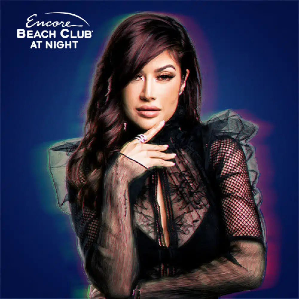 Kim Lee at Encore Beach Club at Night